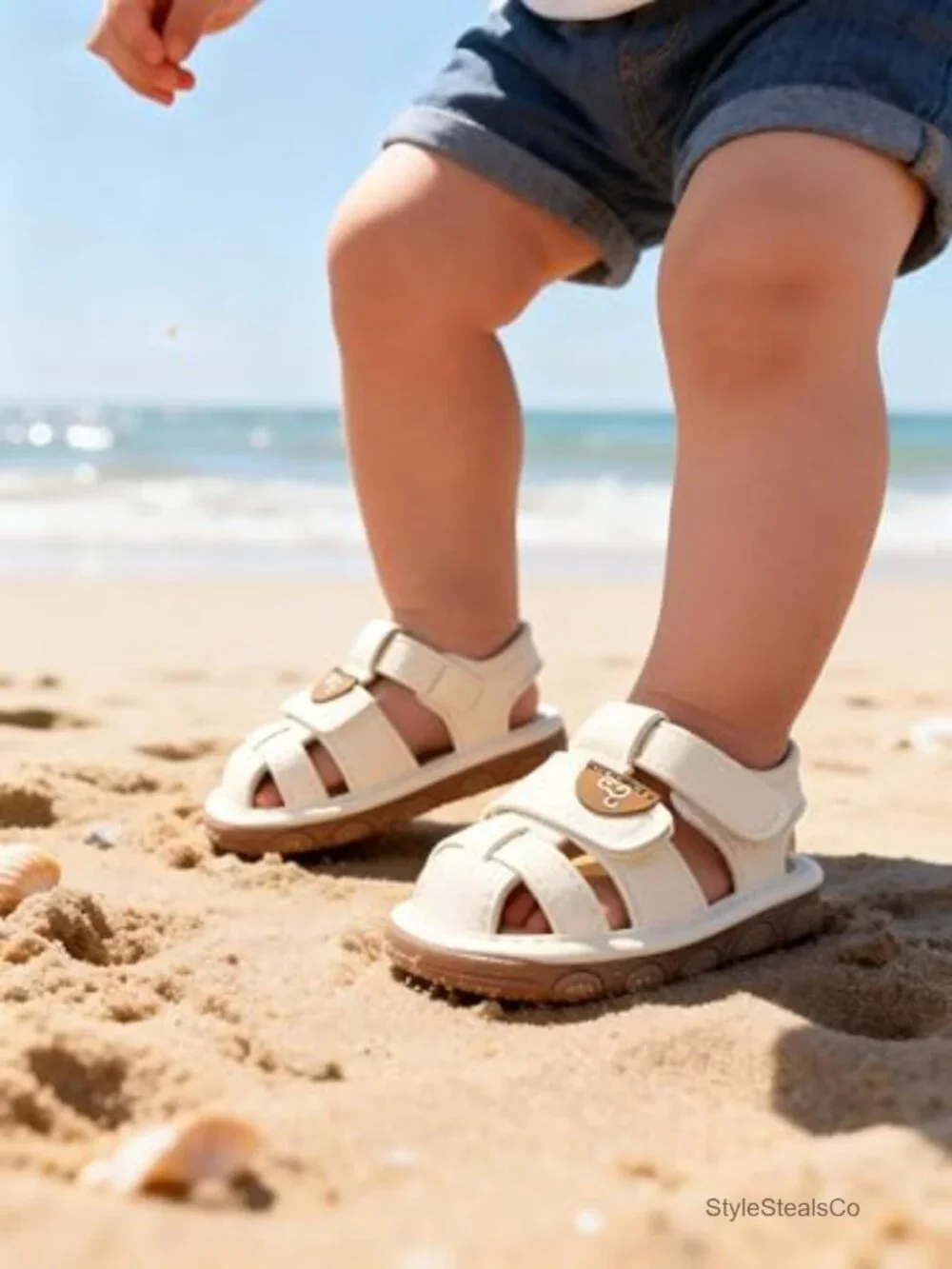 Infant Baby Squeaky Sandals Non-Slip PU Leather Toddler First Walkers